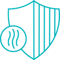 teal vapor impermeable shield icon