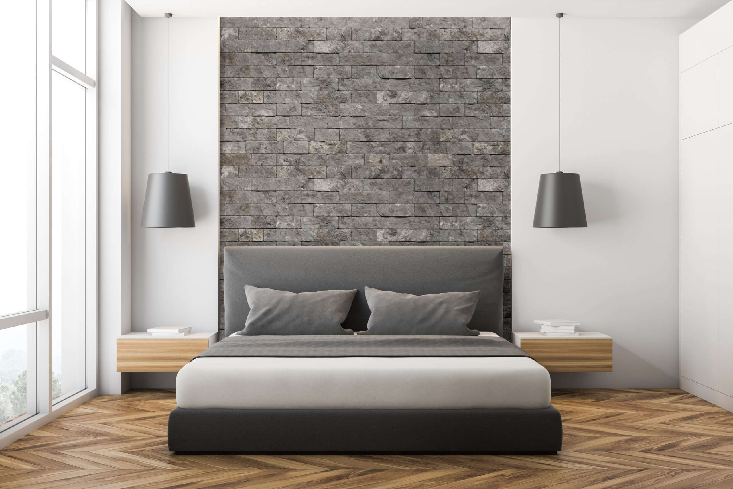 Evolve Stone interior accent wall in bedroom